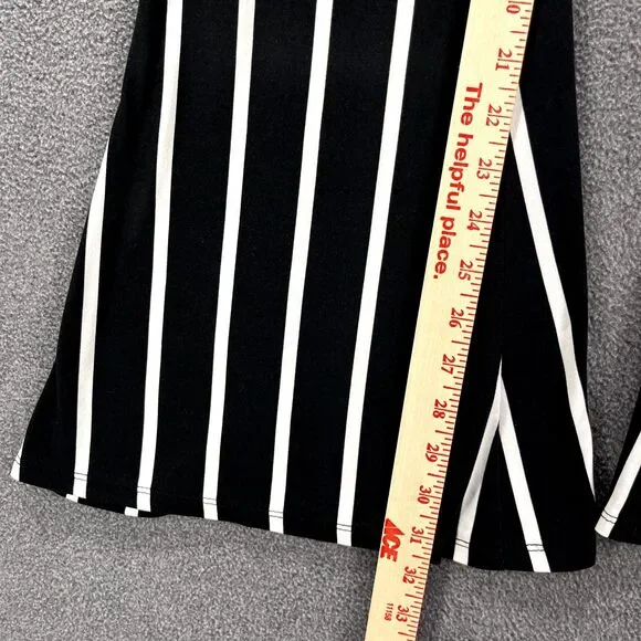 Eye Candy‎ pants Womens Blue white Stripe elastic waist Wide leg disco 80' retro - Picture 11 of 12